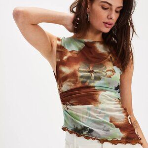 NWT Free People Ash Printed Knit Top